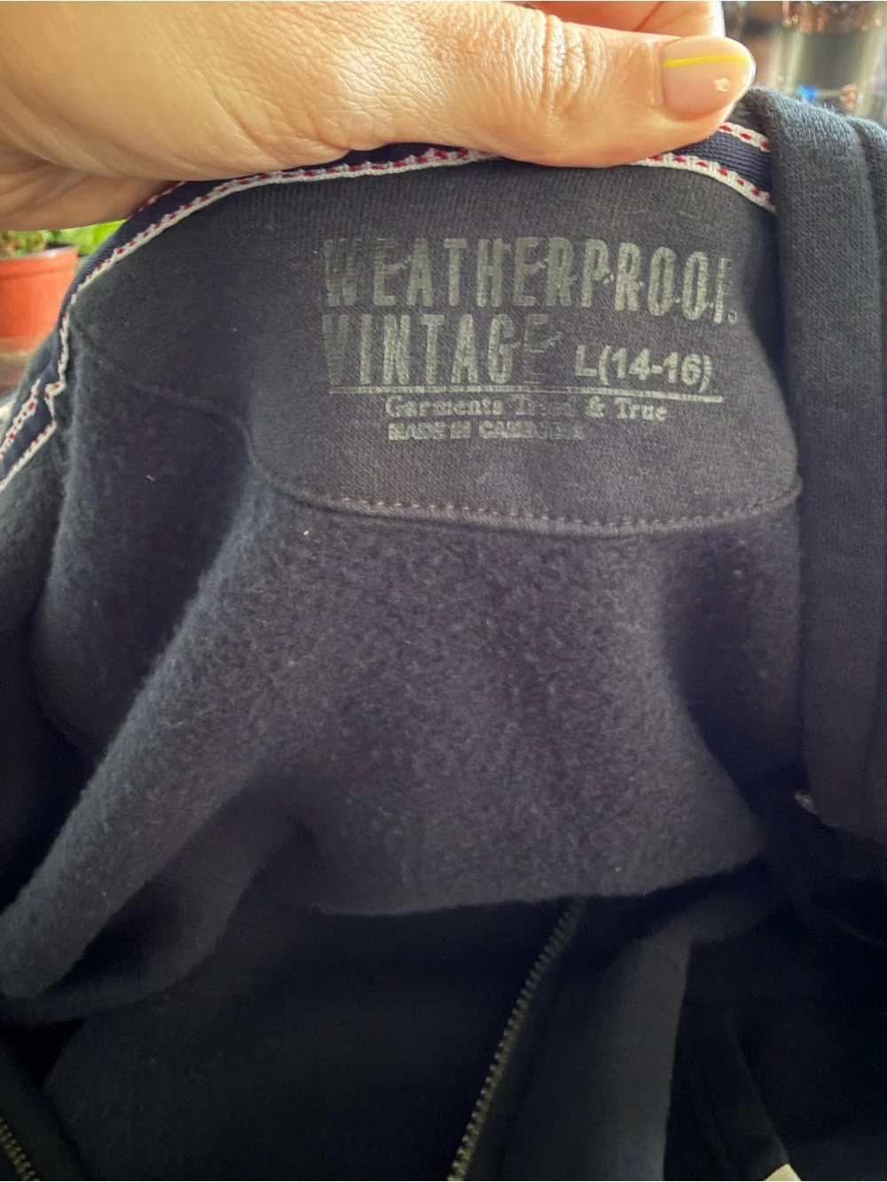 Men's Navy Zip-Up Hooded Sweater